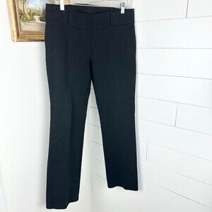 Eileen Fisher Bootcut Pull On Elastic Waist Ponte Dress Pants Black Size Medium